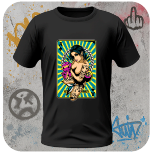 Koszulka Ace Girl Street Poker Tattoo Style